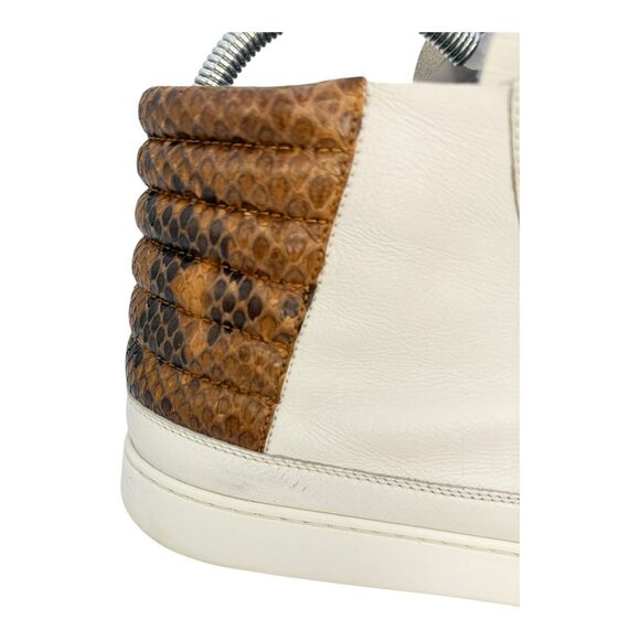 Gucci Python Skin High Top Sneakers GG White Brown CLEAN Logo Mens Size 9.5 ~ 10 - Picture 6 of 14